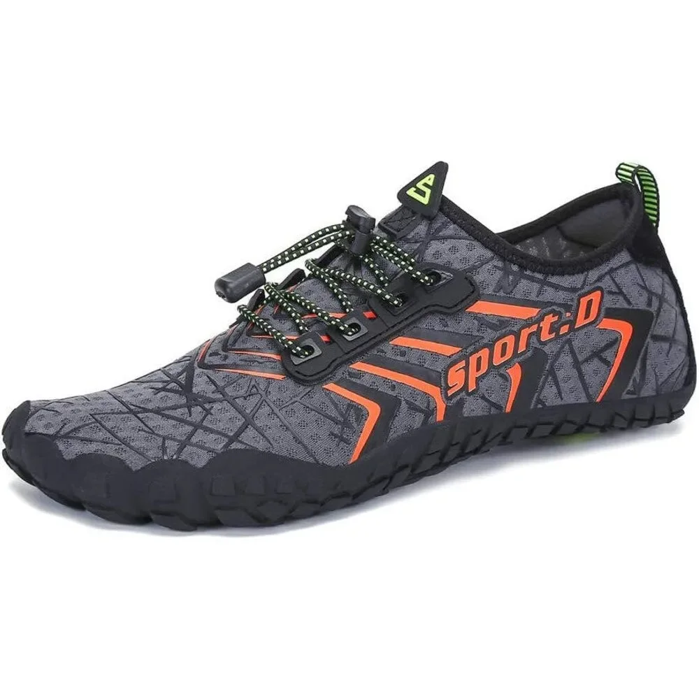 Ubfen Mens 10 Gray Orange Quick Dry Barefoot Boating Fishing Swim Water Shoes